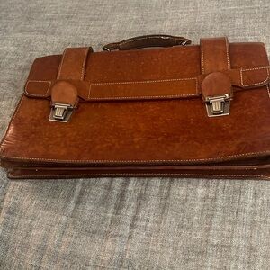 Vintage 1980s School Leather Briefcase